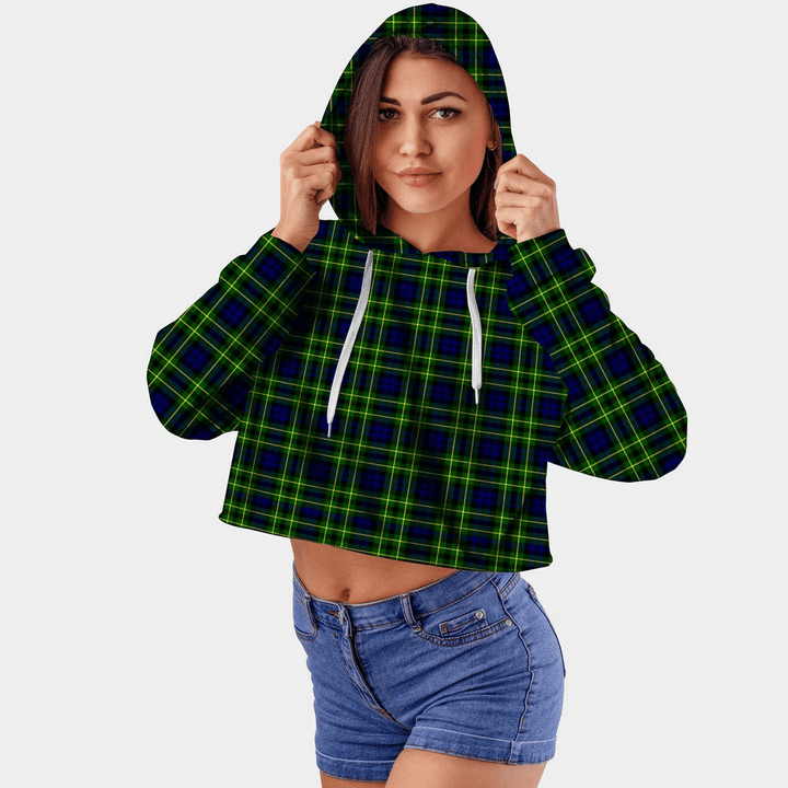 Campbell of Breadalbane Modern Tartan Crop Top Hoodie