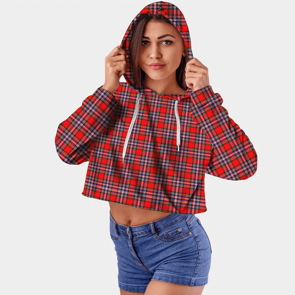 MacFarlane Modern Tartan Crop Top Hoodie