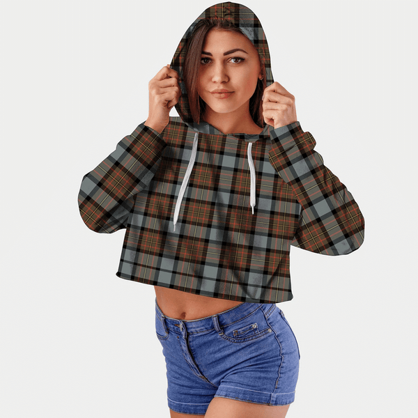 MacLaren Weathered Tartan Crop Top Hoodie