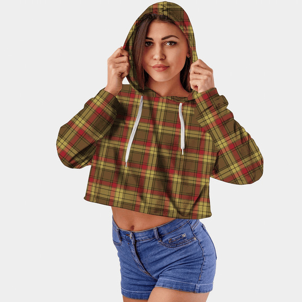 MacMillan Old Weathered Tartan Crop Top Hoodie