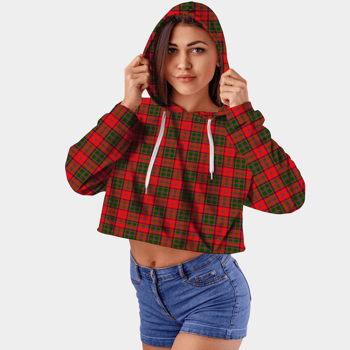 Stewart of Appin Modern Tartan Crop Top Hoodie