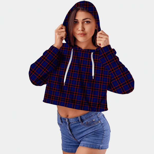Home Modern Tartan Crop Top Hoodie