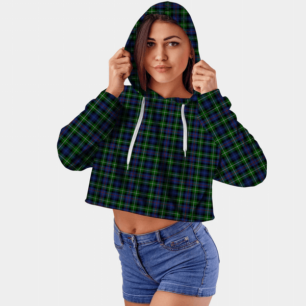 MacKenzie Modern Tartan Crop Top Hoodie