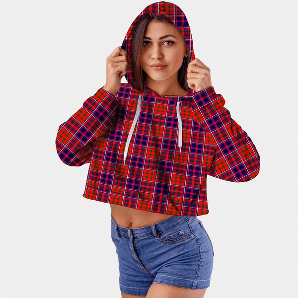 Cameron of Lochiel Modern Tartan Crop Top Hoodie