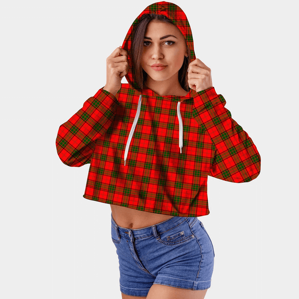Adair Tartan Crop Top Hoodie