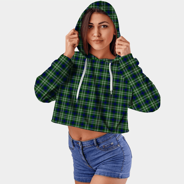 Tweedside District Tartan Crop Top Hoodie