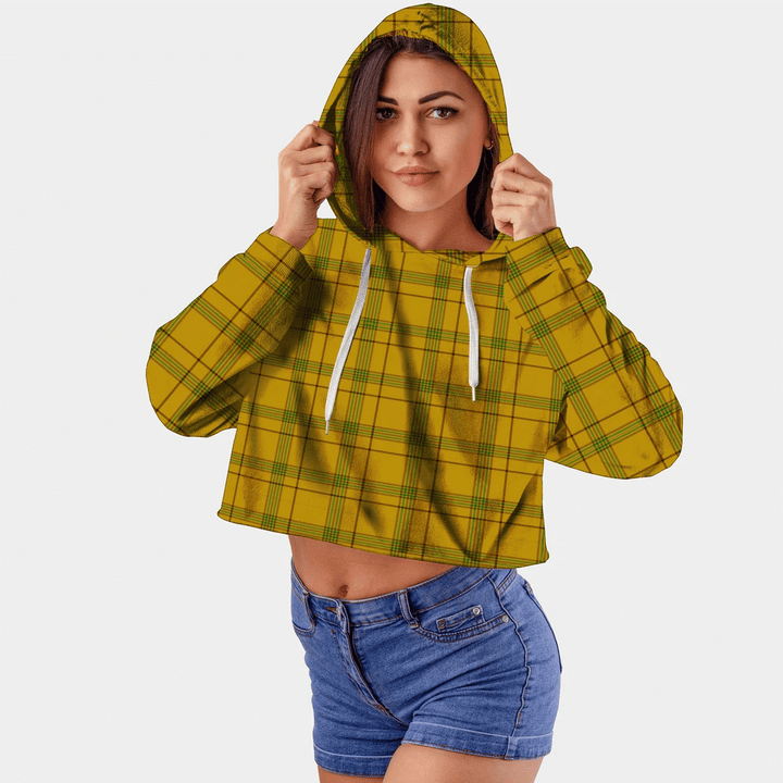 Houston Tartan Crop Top Hoodie