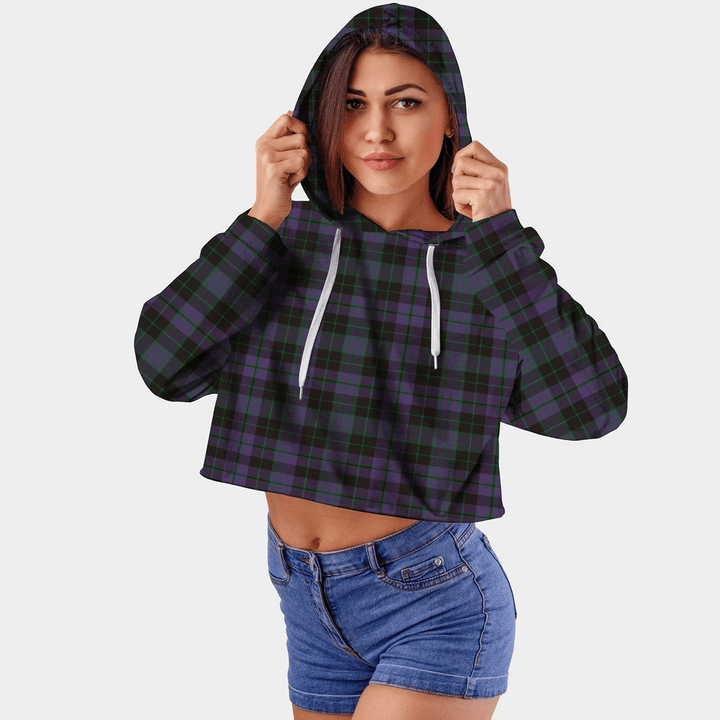 Clergy Green Tartan Crop Top Hoodie