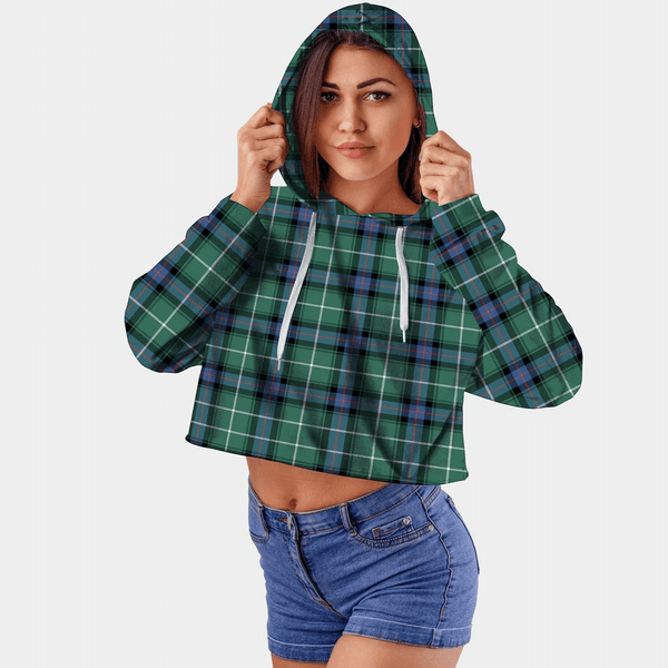 MacDonald of the Isles Hunting Ancient Tartan Crop Top Hoodie
