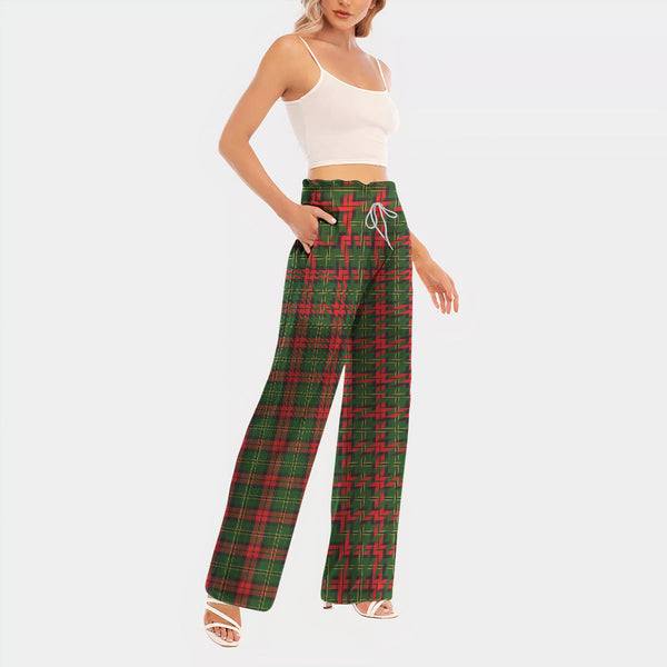 Blackstock Tartan Women's Waist Fungus Edge Wide-leg Pants