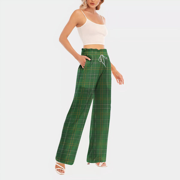 Wexford County Tartan Women's Waist Fungus Edge Wide-leg Pants