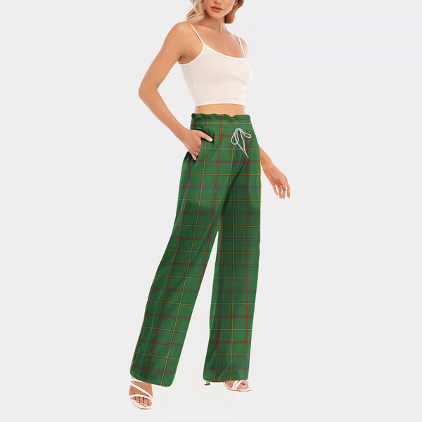 Tribe of Mar Tartan Women's Waist Fungus Edge Wide-leg Pants