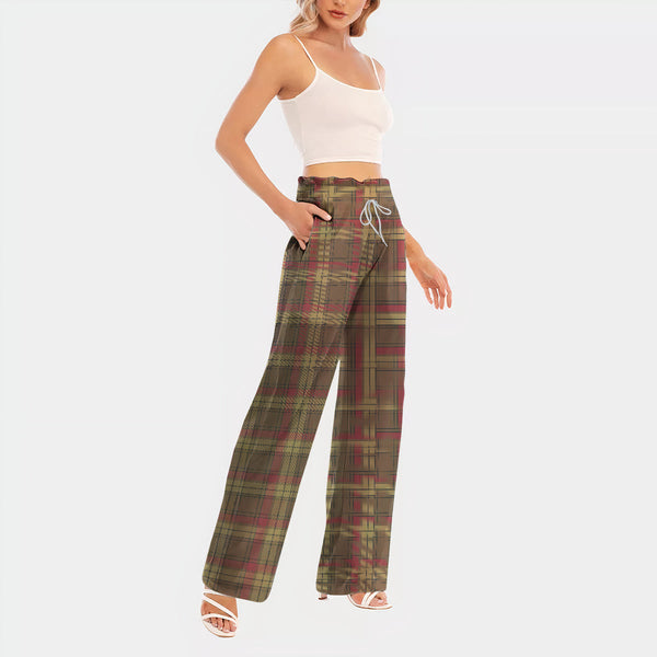 MacMillan Old Weathered Tartan Women's Waist Fungus Edge Wide-leg Pants