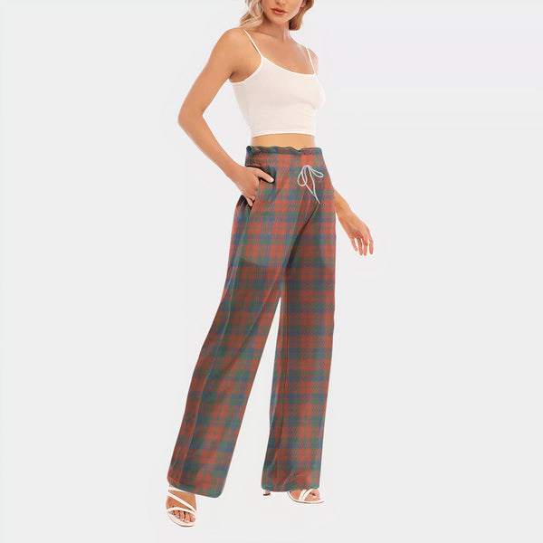 Robertson Ancient Tartan Women's Waist Fungus Edge Wide-leg Pants