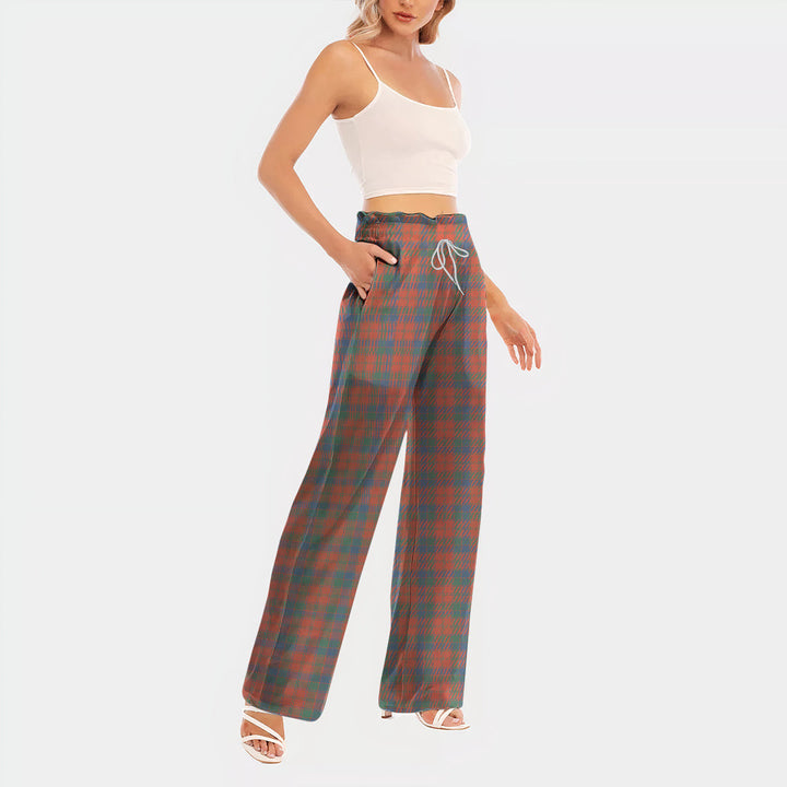 Robertson Ancient Tartan Women's Waist Fungus Edge Wide-leg Pants