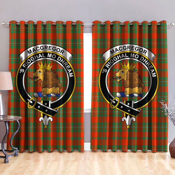 MacGregor Ancient Clan Badge Tartan Classic Window Curtain