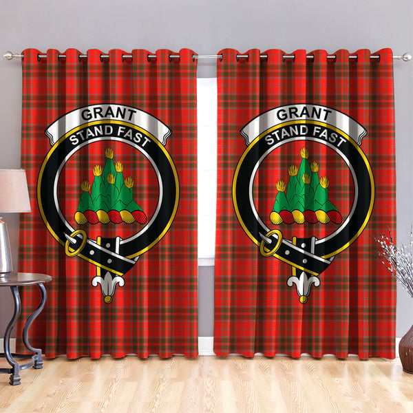 Grant Weathered Clan Badge Tartan Classic Window Curtain
