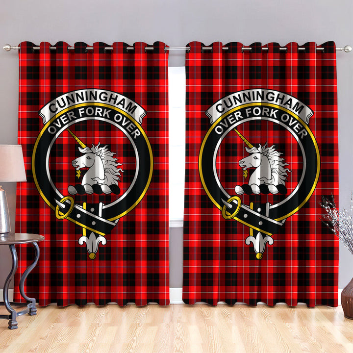 Cunningham Modern Clan Badge Tartan Classic Window Curtain