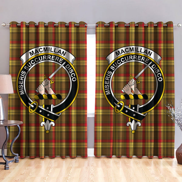 MacMillan Old Weathered Clan Badge Tartan Classic Window Curtain