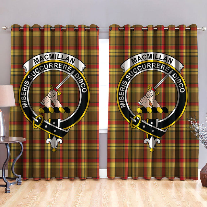 MacMillan Old Weathered Clan Badge Tartan Classic Window Curtain
