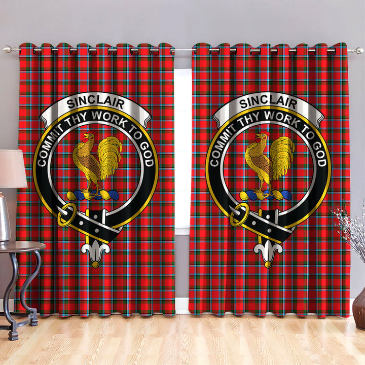 Sinclair Modern Clan Badge Tartan Classic Window Curtain