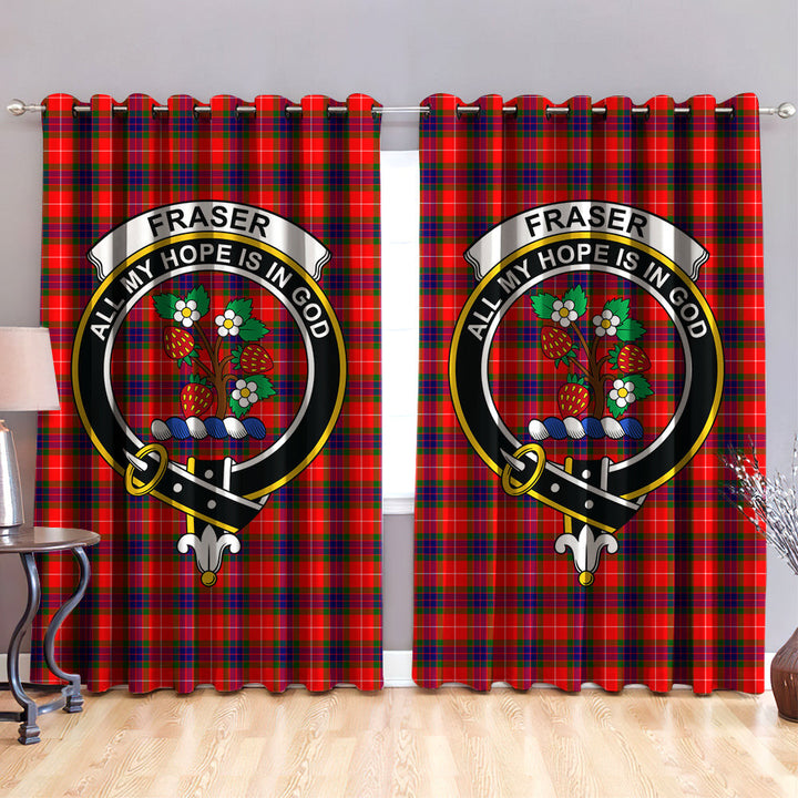 Fraser Modern Clan Badge Tartan Classic Window Curtain