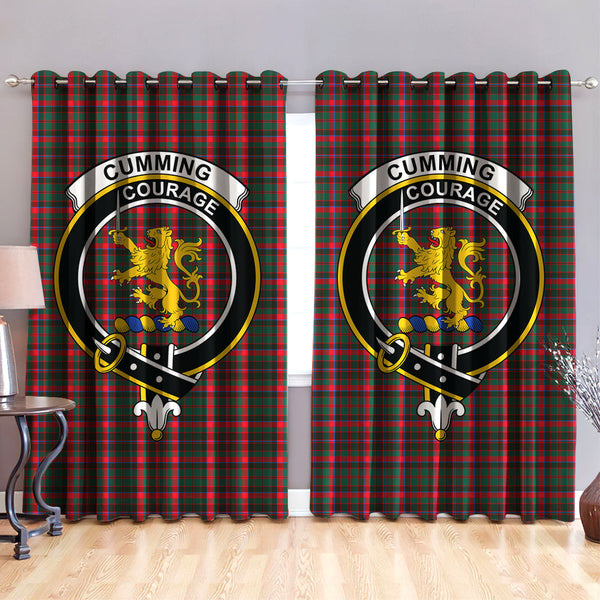 Cumming Hunting Modern Clan Badge Tartan Classic Window Curtain