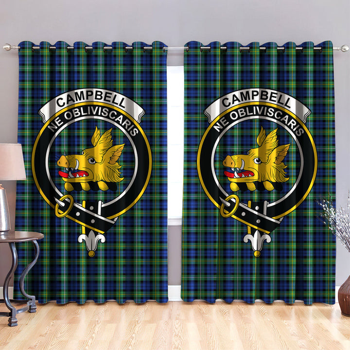 Campbell Argyll Ancient Clan Badge Tartan Classic Window Curtain
