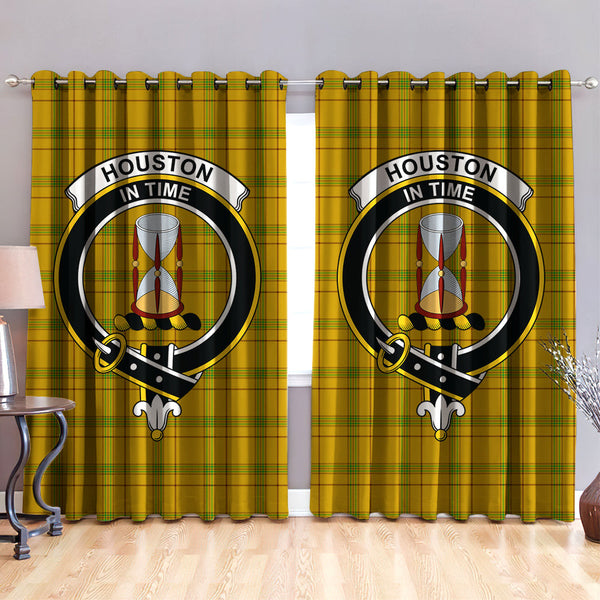 Houston Clan Badge Tartan Classic Window Curtain