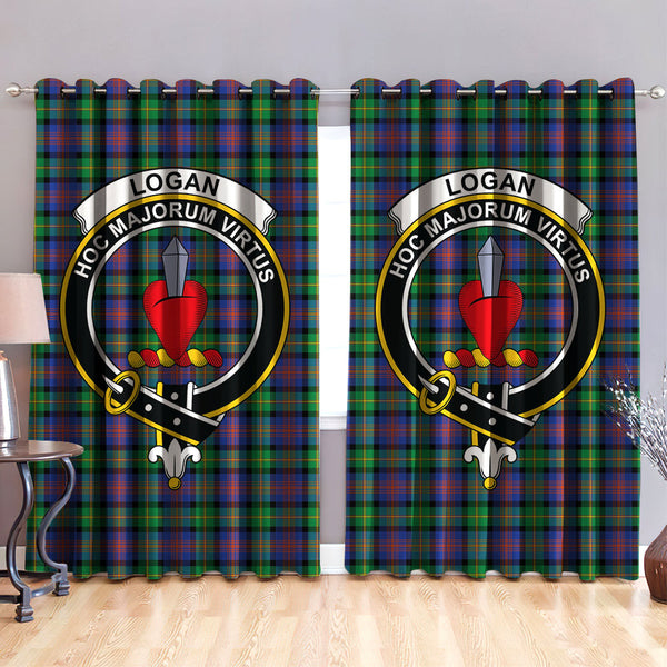 Logan Ancient Clan Badge Tartan Classic Window Curtain