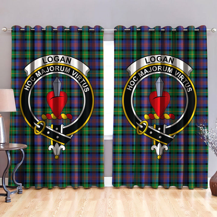 Logan Ancient Clan Badge Tartan Classic Window Curtain