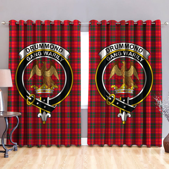 Drummond Modern Clan Badge Tartan Classic Window Curtain