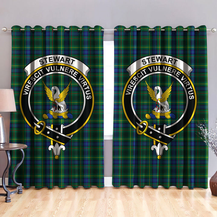 Stewart Hunting Modern Clan Badge Tartan Classic Window Curtain