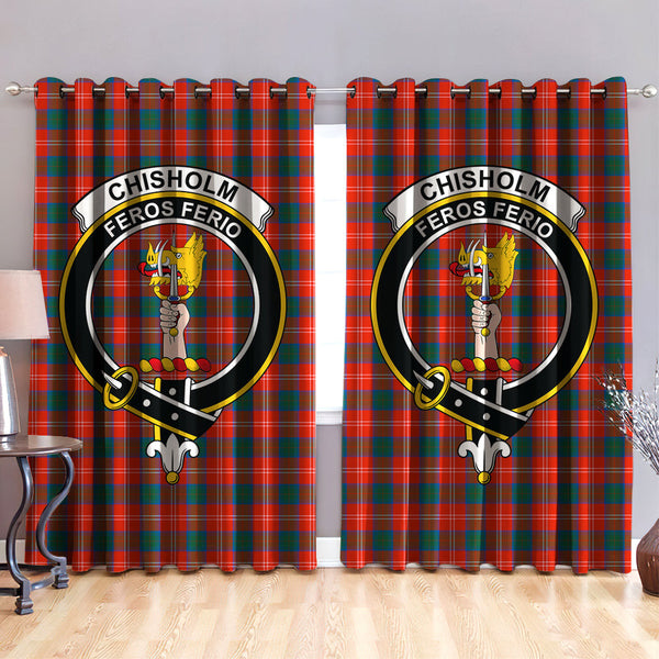 Chisholm Ancient Clan Badge Tartan Classic Window Curtain