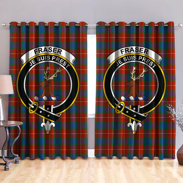 Fraser Ancient Clan Badge Tartan Classic Window Curtain