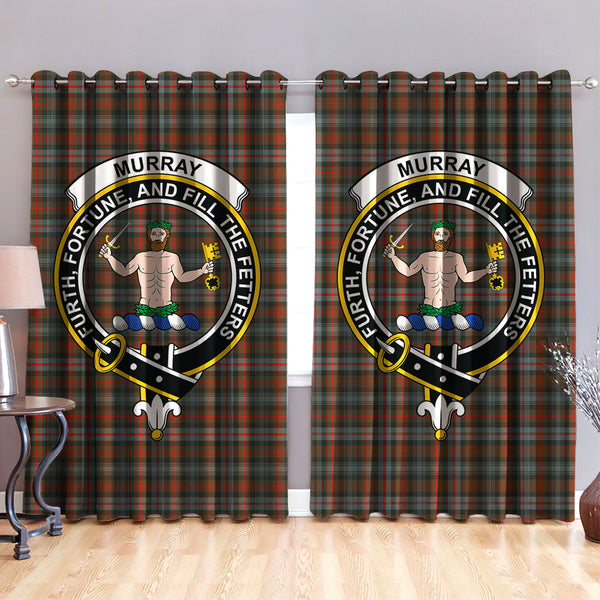 Murray of Atholl Weathered Clan Badge Tartan Classic Window Curtain