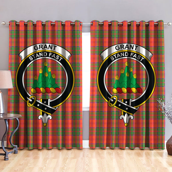 Grant Ancient Clan Badge Tartan Classic Window Curtain