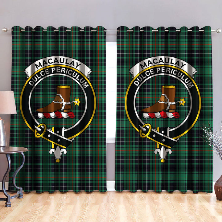 MacAulay Hunting Ancient Clan Badge Tartan Classic Window Curtain