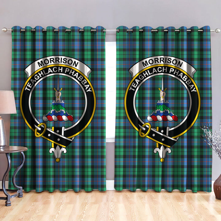 Morrison Ancient Clan Badge Tartan Classic Window Curtain