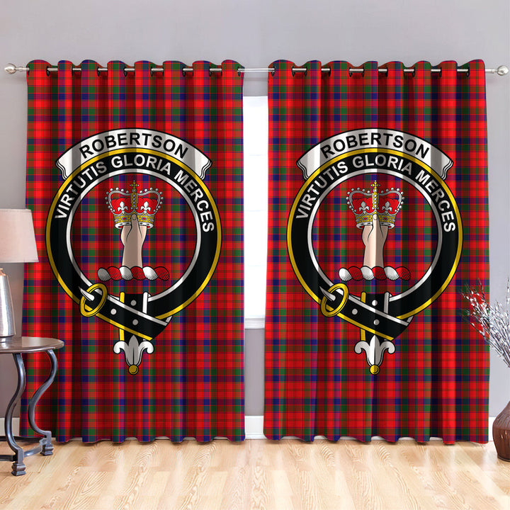 Robertson Modern Clan Badge Tartan Classic Window Curtain