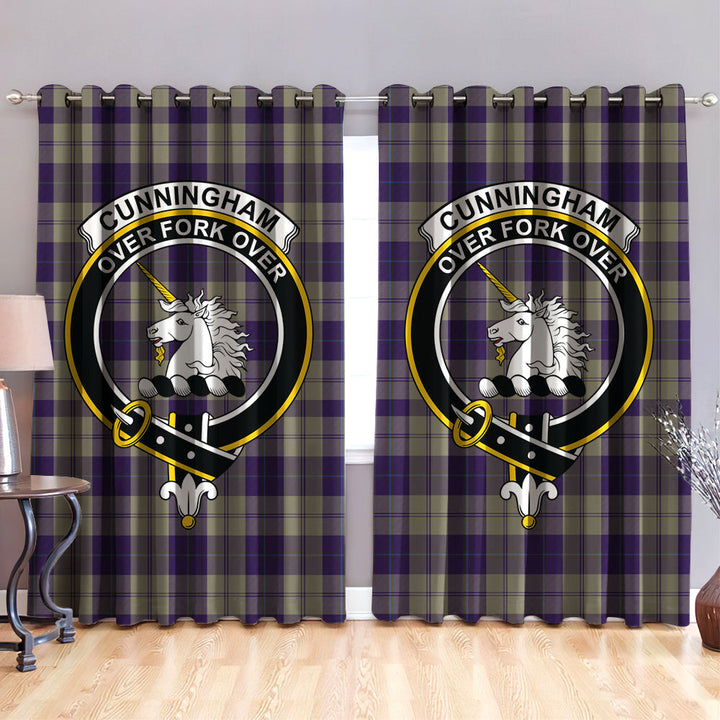 Cunningham Dress Blue Dancers Clan Badge Tartan Classic Window Curtain