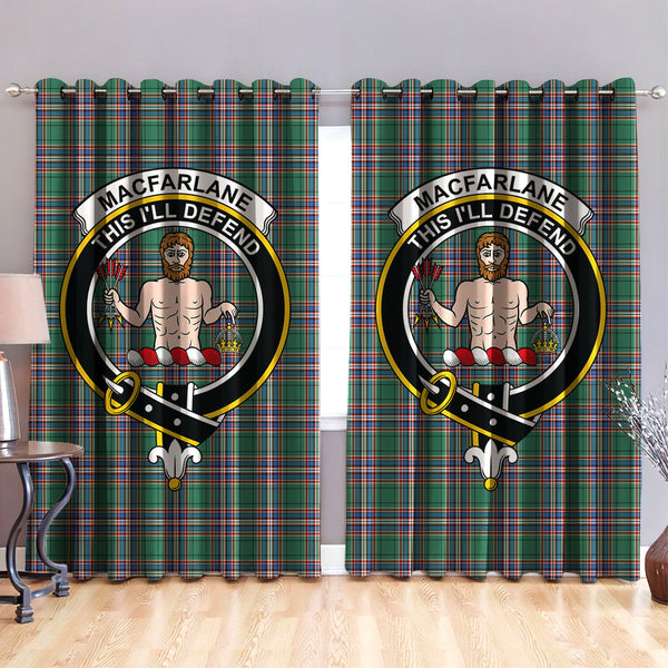 MacFarlane Hunting Ancient Clan Badge Tartan Classic Window Curtain