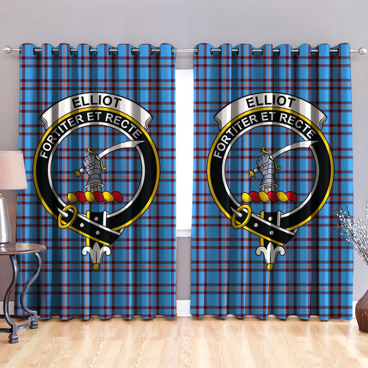 Elliot Ancient Clan Badge Tartan Classic Window Curtain