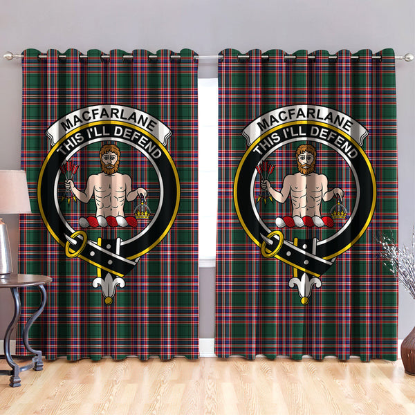 MacFarlane Hunting Modern Clan Badge Tartan Classic Window Curtain