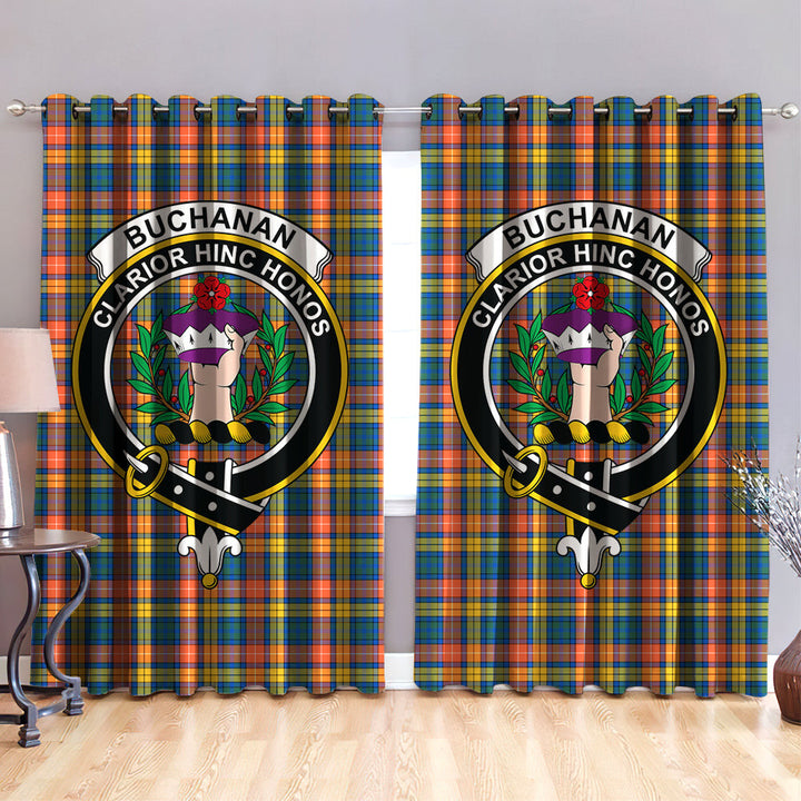 Buchanan Ancient Clan Badge Tartan Classic Window Curtain