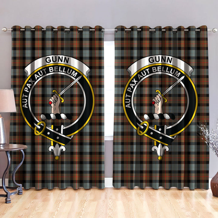 Gunn Weathered Clan Badge Tartan Classic Window Curtain