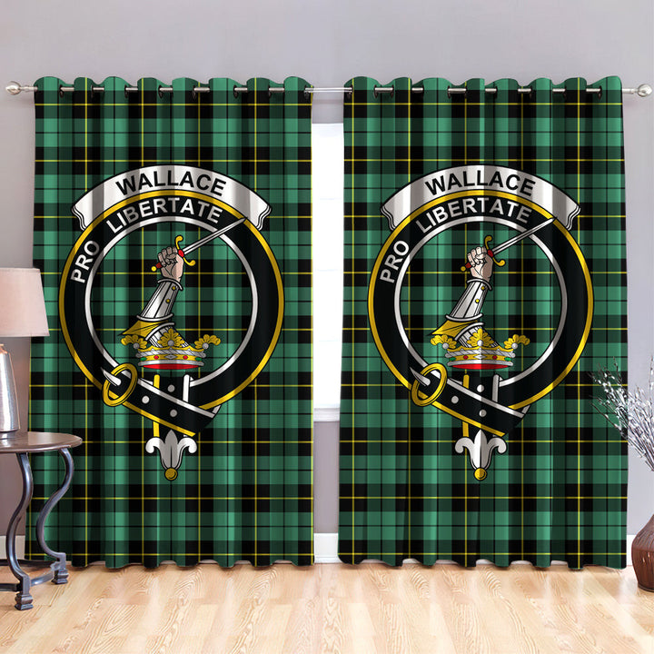 Wallace Hunting Ancient Clan Badge Tartan Classic Window Curtain