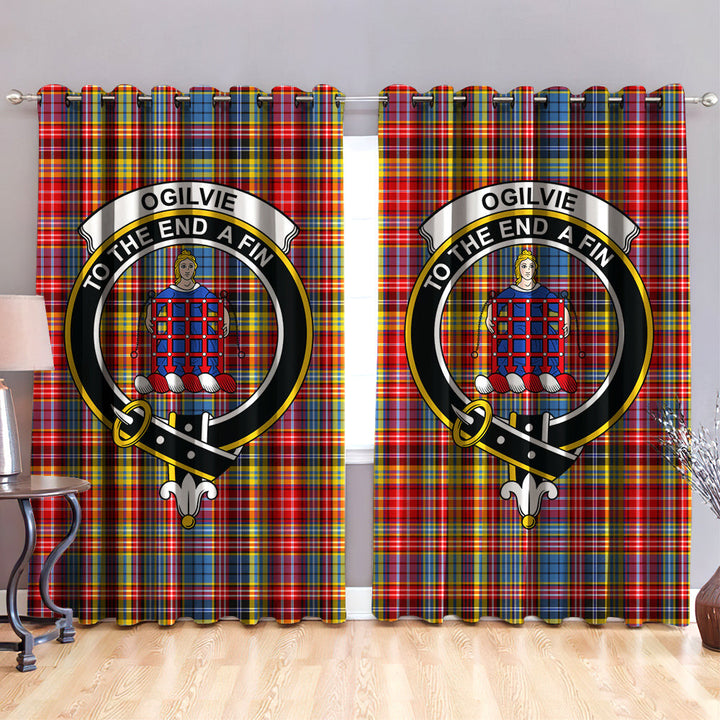 Ogilvie of Airlie Ancient Clan Badge Tartan Classic Window Curtain