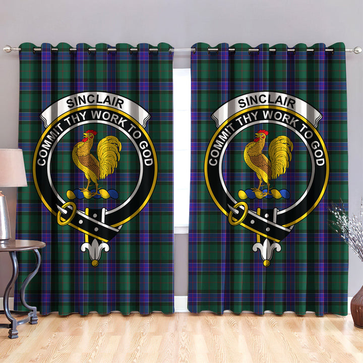 Sinclair Hunting Modern Clan Badge Tartan Classic Window Curtain
