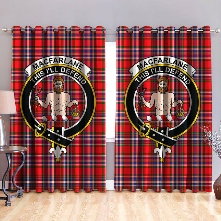 MacFarlane Modern Clan Badge Tartan Classic Window Curtain